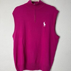 Mens Polo Golf Purple Vest Size Large